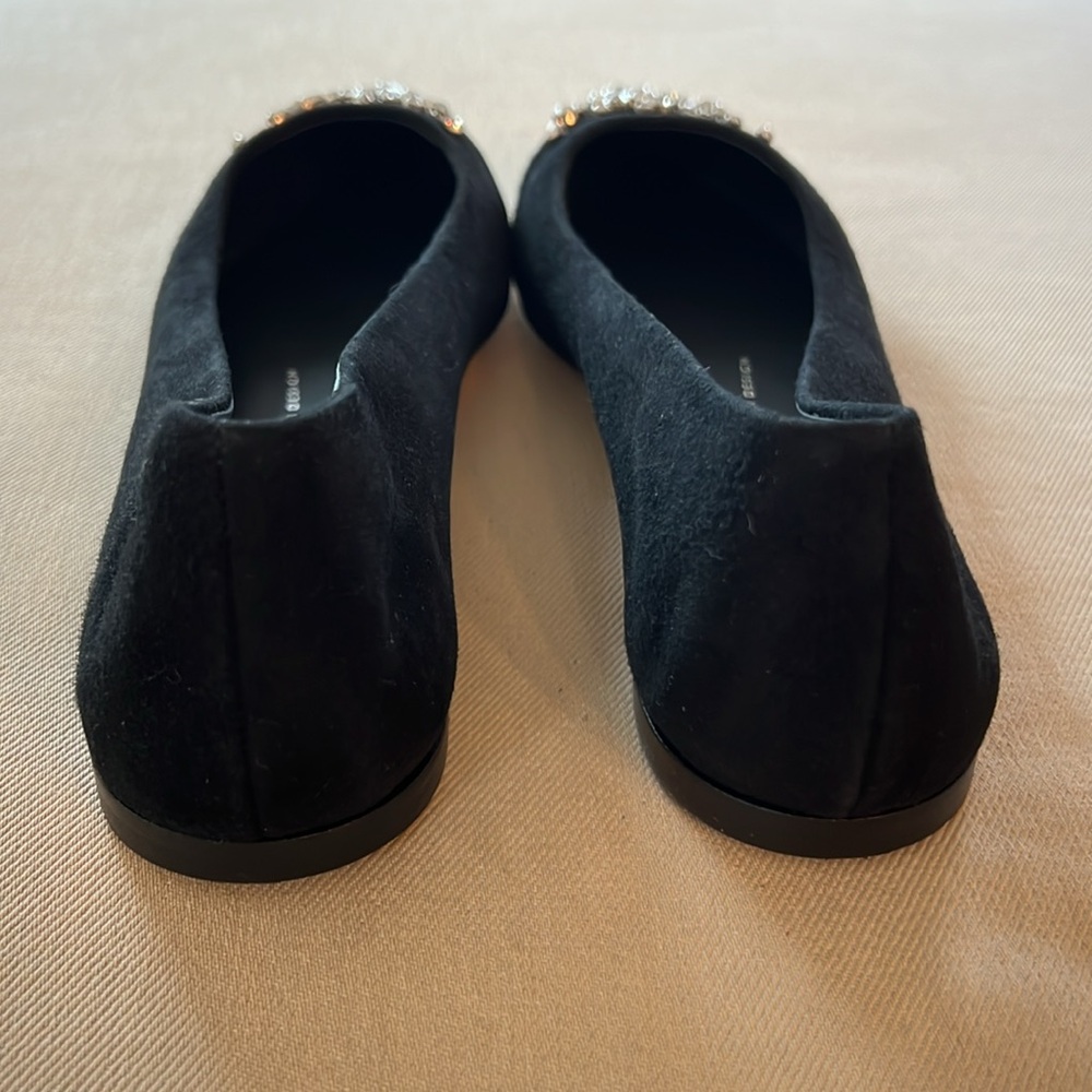 Giuseppe Zanotti Suede Pointed Toe Embellished Flats - Picture 10 of 11
